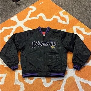 Reebok Minnesota Vikings black bomber jacket size L